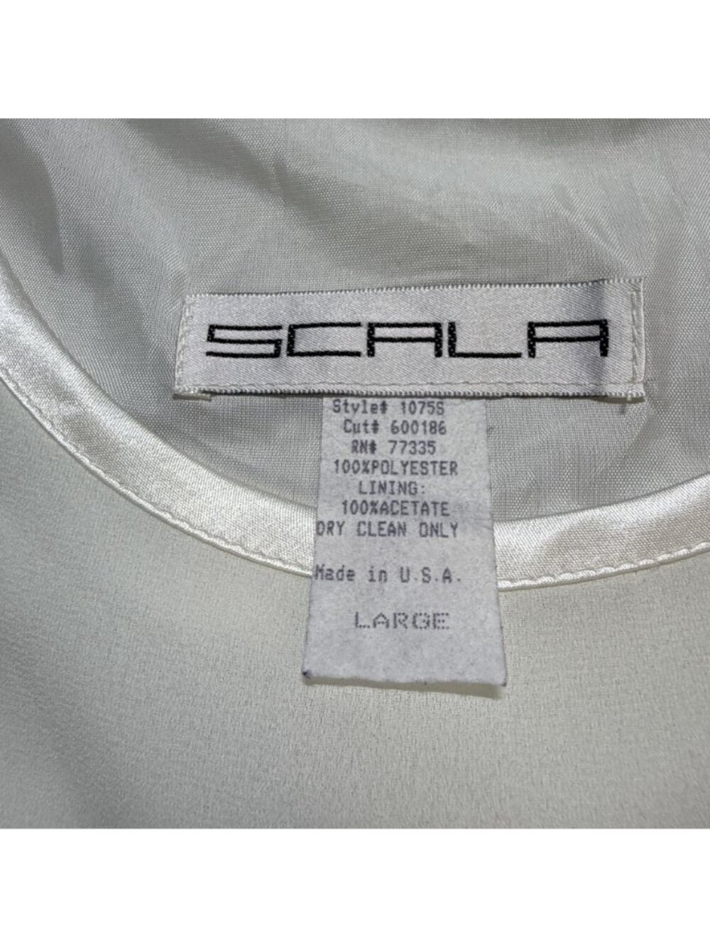 NEW Scala Sleeveless Tank Top Large Lined White Made in USA Layering Neutral VTG - Picture 7 of 14